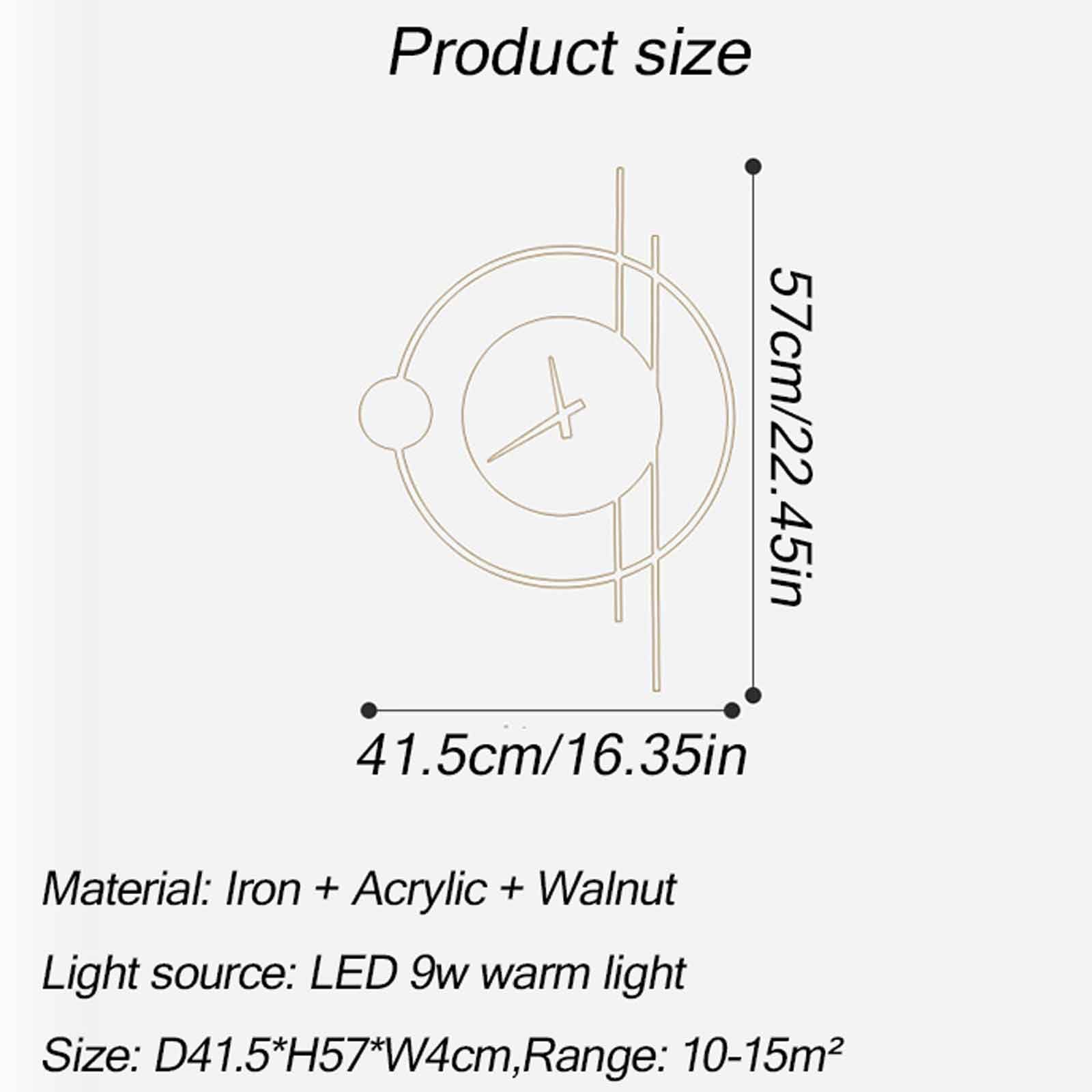 Fond nordique horloge murale murale applique murale décoration intérieure lampe murale LED LED MUR INDOOR LUMIÈRE CRÉATIVE CHOILON CONCEPTION MUR LAMPE MUR POUR LA CHAMBRE POINTER LE POUR 3000K