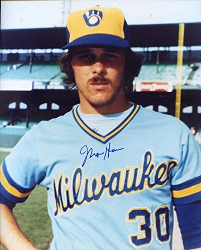 Moose Haas Autographed/ Original Signed 8x10 Photo w/ the Milwaukee Brewers (1976-1985)