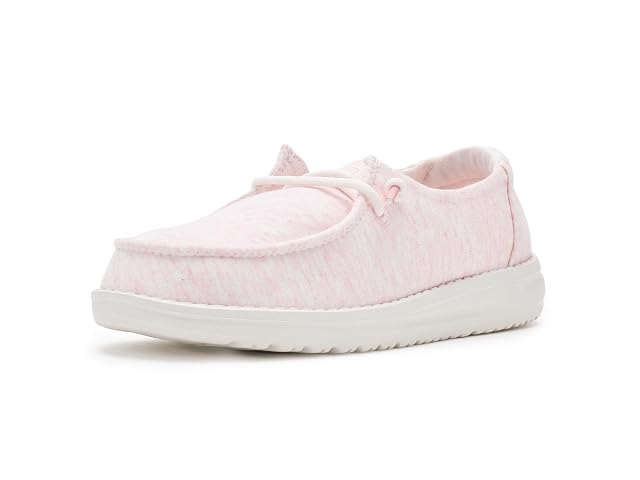 HEYDUDE HEYDUDE Girl's Youth Wendy Stretch Jersey Slip On Shoe, Light Pink Size 7 | Easy On, Lightweight, Washable