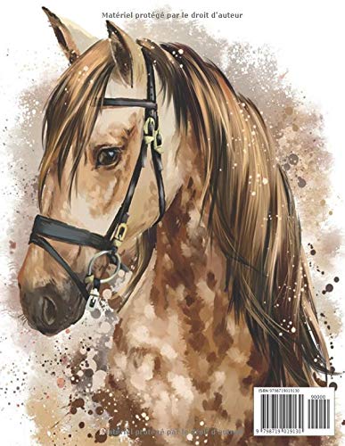 Coloriage de chevaux: livre de coloriage chevaux pour enfants dès 6 ans avec de beaux dessins de che