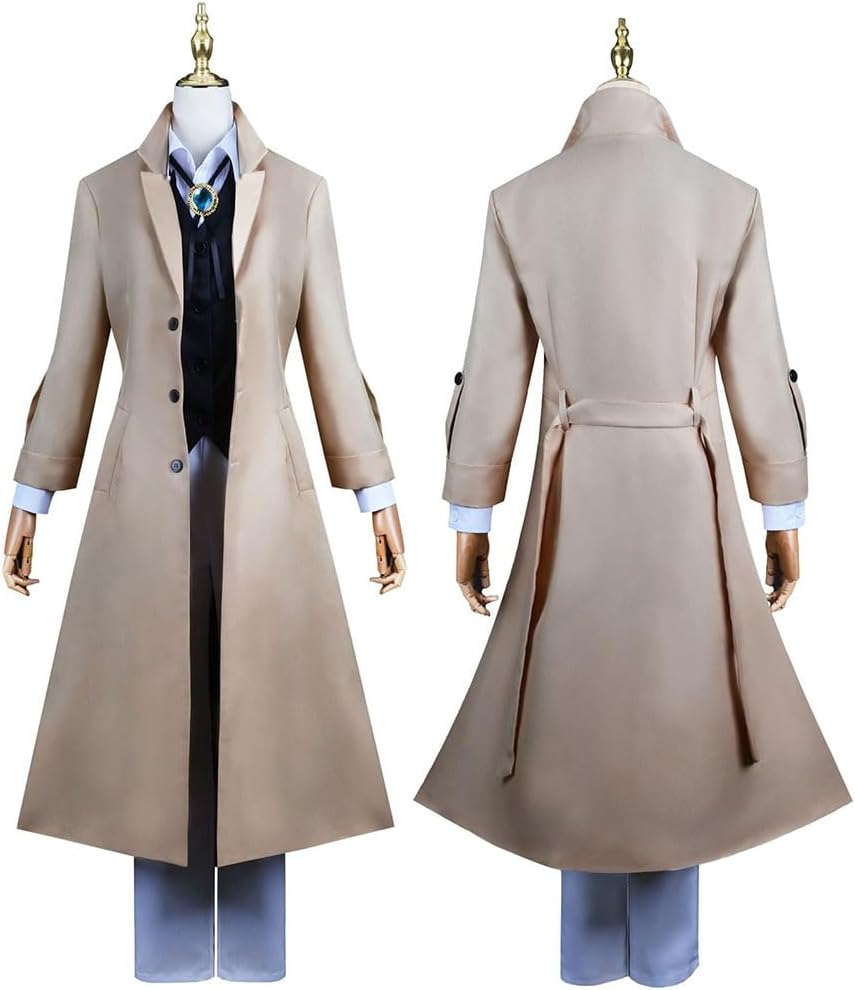 Dazai Osamu Cosplay Costume Suit Uniform Bungo Dogs Anime With Wig - Image 3