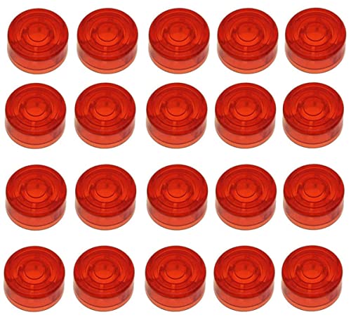 Image of Jiayouy Guitar Effect Pedal Footswitch Toppers Foot Nail Cap Protection Cap for Guitar Effect Pedal Protection Cap 20PCS /Set (Red)