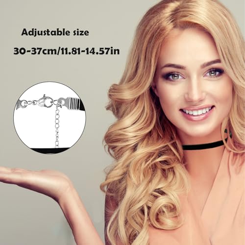 ZesNxj 3 Stück Mode und Eleganz Choker Kette Damen, Samt Choker Schwarz, Verstellbare Klassische Halskette Schwar, Für Dancing Halloween Geburtstag Party Cosplay
