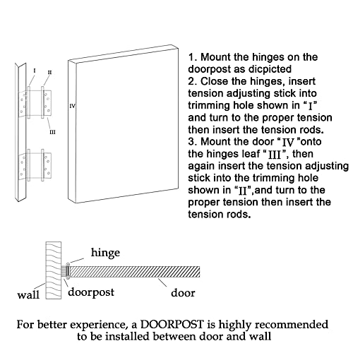 Hlmoptimo Double Action Spring Door Hinge For Two-Way Auto-Closing Doors Self-Closing Inward And Outward Matte Black Steel 4 Packs (4, 6 Inch) #TOP3