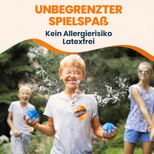 12x Wasserbomben wiederverwendbar in 2 starken Team-Farben [in 1 Sekunde befüllbar] - premium Silikon für RIESEN Wasserspaß - Wasserbomben selbstschließend - Gartenspielzeug für Kinder - 12 Stück