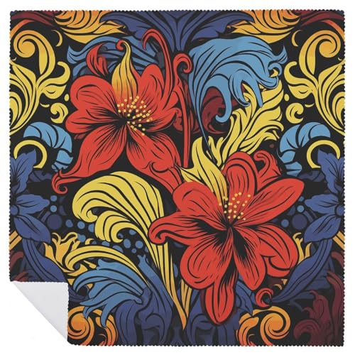 Servilletas de Tela Estilo Rojo y Amarillo Pack de 6 miniatura 6