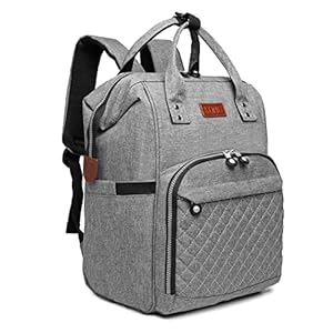 Kono Mochilas de Pañales y Biberones Mochila de Cambio Bebé con Bolsillo Térmico para Biberones (Gris)