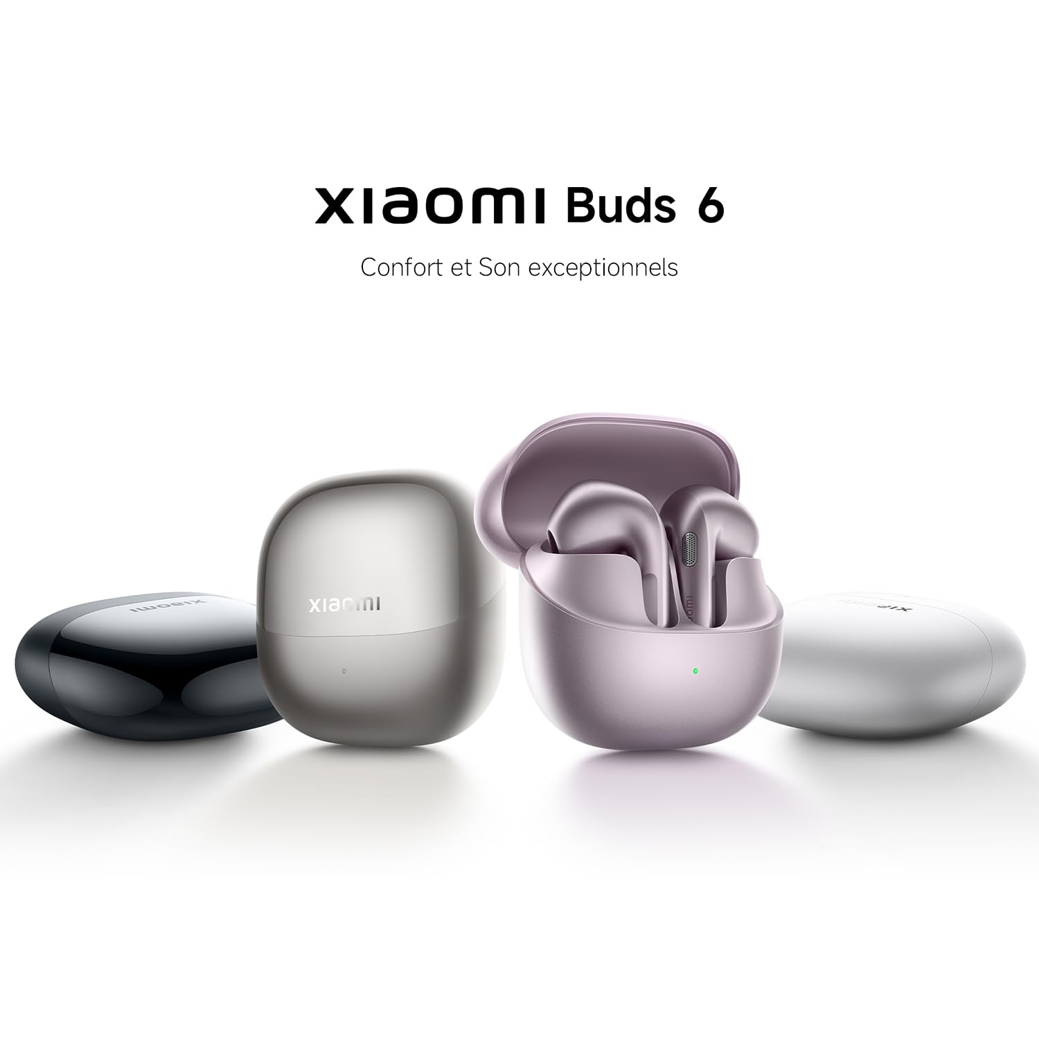 XIAOMI Buds 6, Écouteurs True Wireless, Réduction du bruit à 3 micros, Harman AudioEFX, Système de haut-parleurs à triple aimant, 35 h d’autonomie,Personnalisation via l’application, IP54, Gris titane