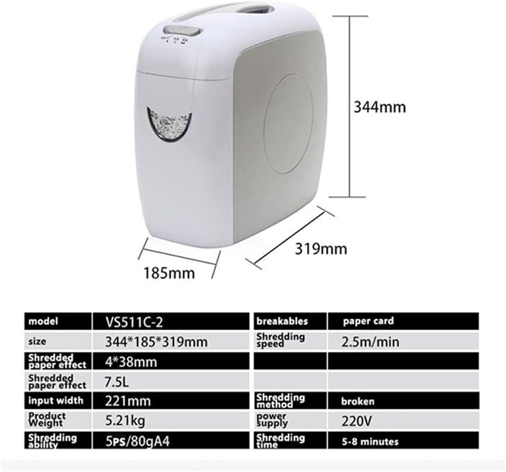 7.5L Electric Paper Shredder Office Separation Crusher Destroyer Guillotine Broken Card Document