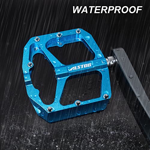 Alston Bike Pedals Bicycle Pedals Cnc Bike Platform Pedals 3 Bearings 9/16 Aluminum Alloy Bicycle Pedals Flat Pedals With Anti-Skid Nails For Bmx Mountain Road Bike #TOP4