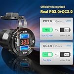 66W-12-Volt-USB-Outlet-Qidoe-Dual-Quick-Charge-30-and-PD-30W-USB-12V-Power-Outlet-with-Red-Voltmeter-and-Switch-Waterproof-Aluminum-Body-for-Car-Accessories-Boat-USB-Port-Marine-USB-Outlet