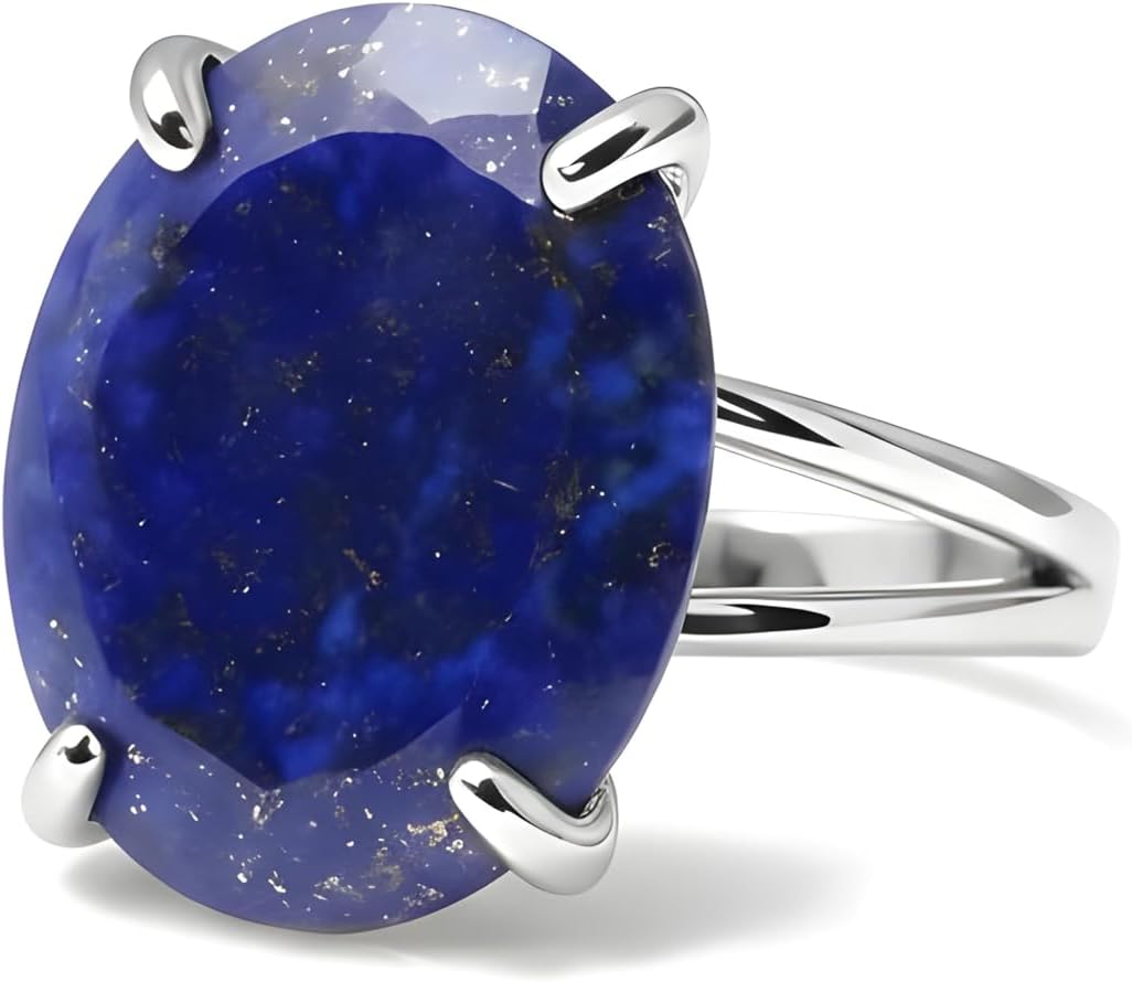 Oval Lapis Lazuli in 14K Gold-filled Ring Band - Artisan-made Ring Jewelry for Women - Real Rings for Women - Engraving Available