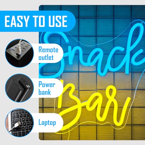 Image of Snack Bar Neon Sign for Wall Decor Neon Led Sign Dimmable Neon Light Up Sign for Club Cake Candy Shop Coffee Bars