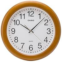 Amazon.co.jp: CASIO(カシオ) 掛け時計 壁掛け時計 ブラウン アナログ
