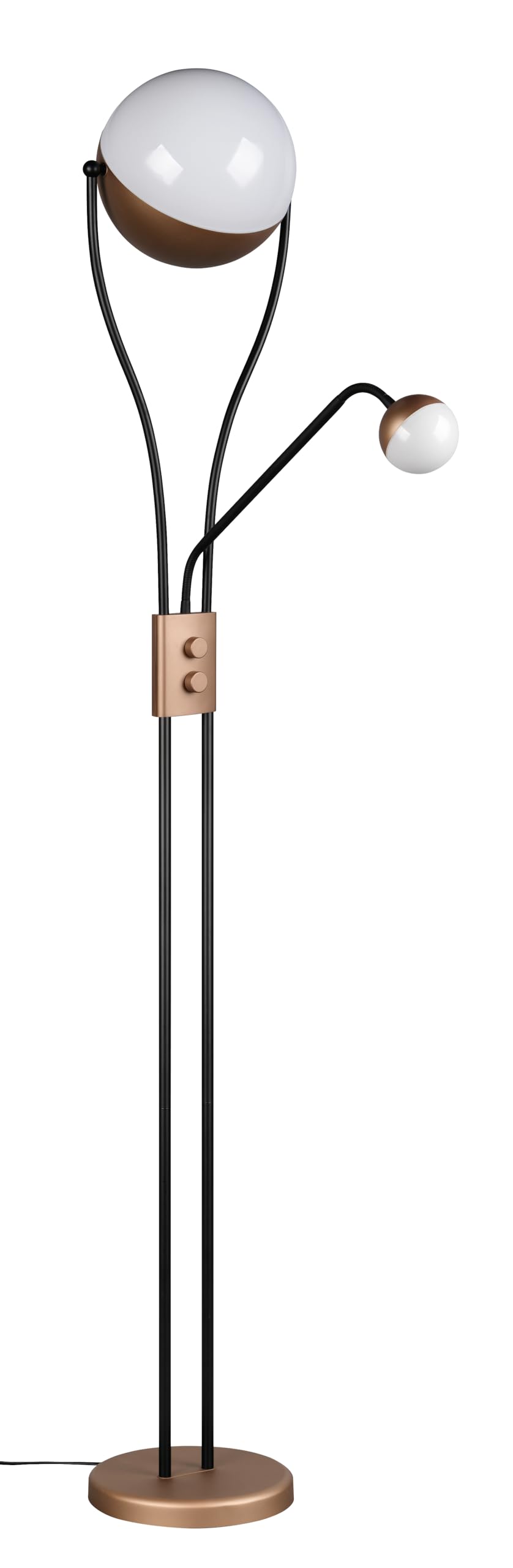 Trio Leuchten LED Stehleuchte Chris 478310265, Metall Coffee, Kunststoff weiß, inkl. 18 Watt LED, dimmbar, Flexarm, getrennt schaltbar