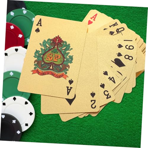 ERINGOGO Pokerkarten Goldfarben Wasserfest PVC Langlebig Robust für Unterhaltung Spielabend Party Geeignet mit Chinesischem Drachenmotiv – Bild 6