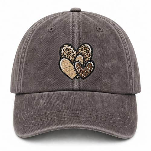 Gorra de mujer con estampado de leopardo y corazón ajustable miniatura 1