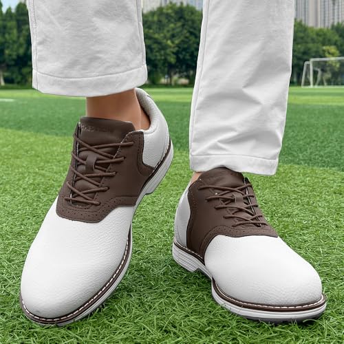 Image of Golf Shoes Men Spikes Classic Golf Footwears Male Walking Sneakers for Golfers Size 7-14