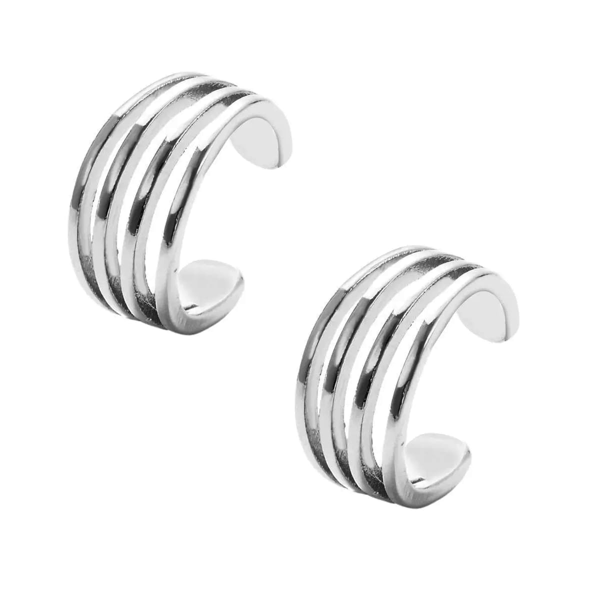 Via Mazzini Fashionable Silver Plated Multi-Wire Look Clip-On Ear Cuff Earrings For Men And Women (ER2441) 1 Pair (B0CSD8DWV8) Amazon Price History, Amazon Price Tracker