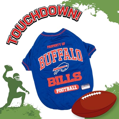 NFL Buffalo Bills Dog T-Shirt for Pets, Size Large. Officially Licensed Pet Shirt with Team Logo, Soft Stretchable Comfort Fit Apparel for Dogs & Cats by Pets First - Image 3