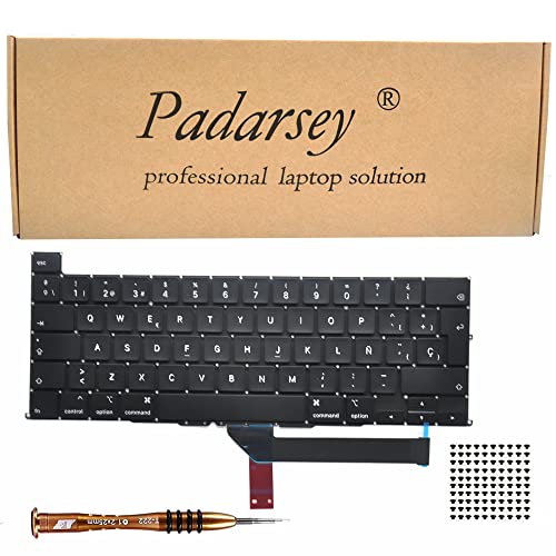 Padarsey �����p�X�y�C����ESPA¨OL Teclado �L�[�{�[�h MacBook Pro 16�C���` �^�b�`�o�[�t�� A2141 2019�N���� �X�y�C���ꃌ�C�A�E�g+�L�[�{�[�h�l�W+�h���C�o�[
