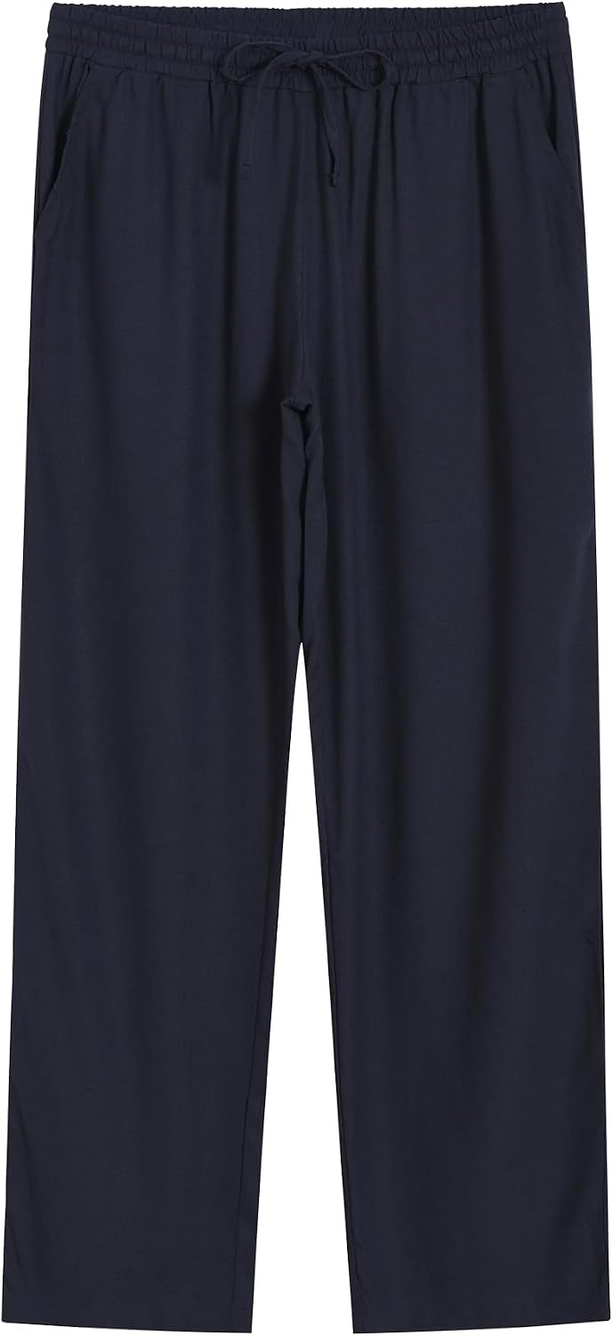Weintee Women's Tall Linen Pants Long 34 Inch Inseam Wide Leg