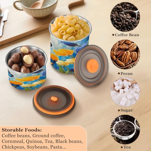 ATTX Lata de Café Acero Inoxidable 900 ml con Tapa Hermética miniatura 5
