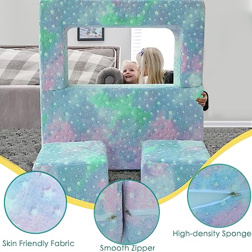 image for MeMoreCool Kids Play Couch for Playroom, Toddler Glow in Dark Sofa, Mo