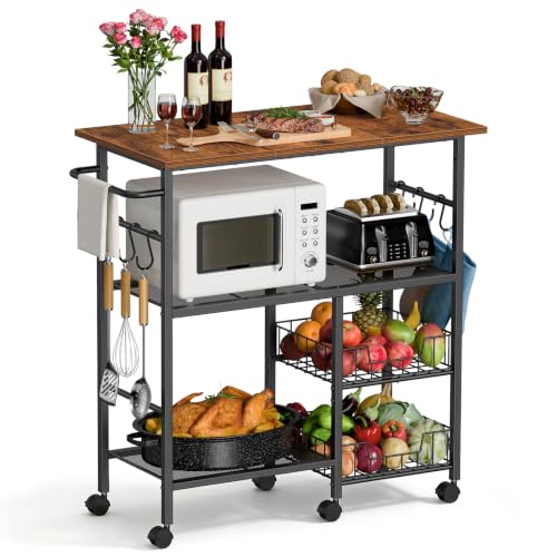 Snughome Kitchen Island Cart on Wheels with Storage