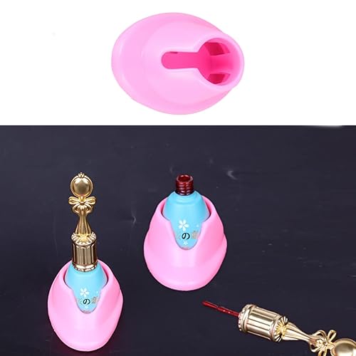 Miniatura 7 de Caja organizadora de almacenamiento de uñas, soporte para botellas de esmalte de uñas, 8 soportes de esmalte de uñas antiderrames, base de botella