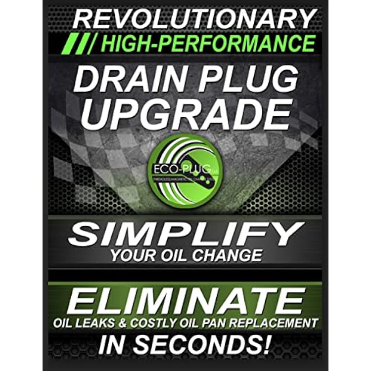 10MM 15MM Magnetic Oil Drain Plug by ECO-PLUG, The Only Threadless Magnetic Drain Plug for Steel Oil Pans. Universal Sizing, Installs in Seconds, Easily Removed, Permanently Replaces Leaking Plugs