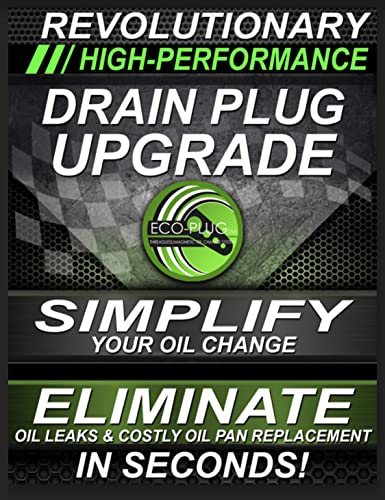 12MM – 16MM Magnetic Oil Drain Plug by ECO-PLUG, Threadless Magnetic Drain Plug for Aluminum Oil Pans. Universal Plug with Tapered, Self-Tap Thread, Easy to Install, Permanently Replaces Leaking Plugs