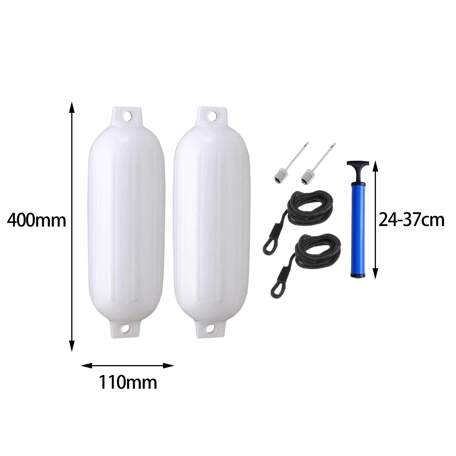 Amagogo 2X Guardabarros para Barcos Marinos, Parachoques para Barcos, Accesorios anticolisión para Barcos, 4,5 ''x 16'' con Cuerda y Bomba infladora para