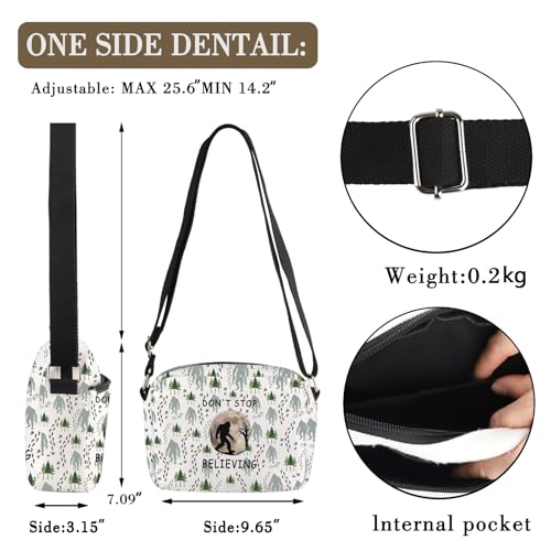 MBMSO Sasquatch Gift Don't Stop Believing Sasquatch Crossbody Bag Sasquatch Forest Hiking Gift for Sasquatch Lover Fans Merch2