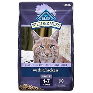 Blue Buffalo Cat Food, Natural Chicken Recipe, Wilderness High Protein, Adult Dry Cat Food, 12 lb bag