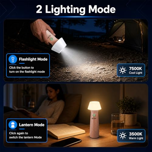 Image of Mr.Light 2-in-1 Rechargeable Torch Light & Warm Lamp, Stepless Dimming Flashlight, Long Runtime 1200mAh Battery, USB-C Charging, Portable for Home, Camping, Power Outage & Daily Use(Peach)