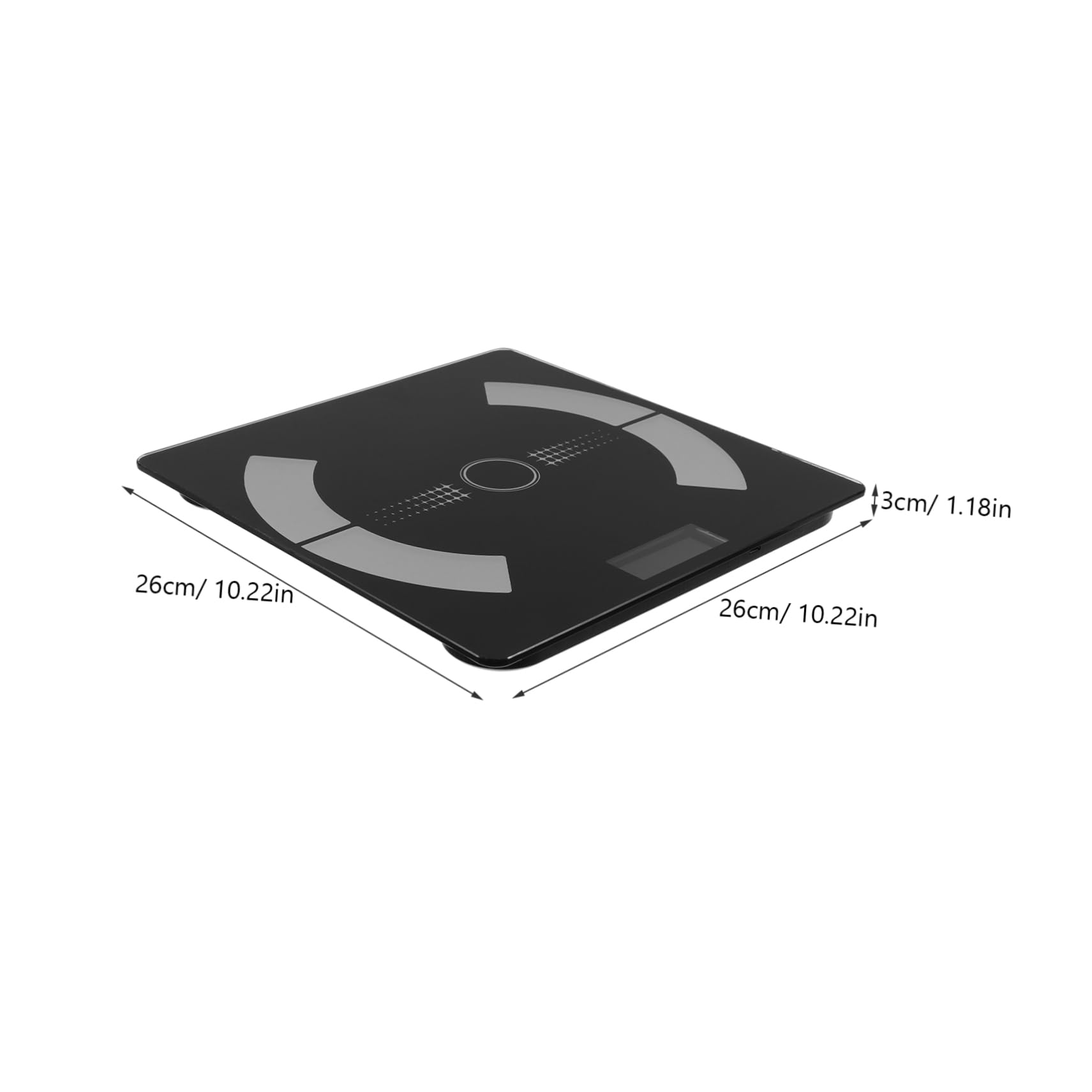 Báscula Digital para Peso y Grasa Corporal Negra de Vidrio | Carga Usb, Pantalla Digital de Lectura Clara, Uso Doméstico para Control de Salud y Fitness