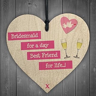 RED OCEAN Bridesmaid For A Day Wedding Hanging Plaque Maid Of Honour Sign
