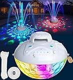 KingSom 3 in 1 Bluetooth Pool Speaker with Pool Fountain Light, Floating Pool Speaker for Pool, IP68 Waterproof Hot Tub Speakers, Loud Sound, BT5.4,24H Playtime Pool Water Fountain, White