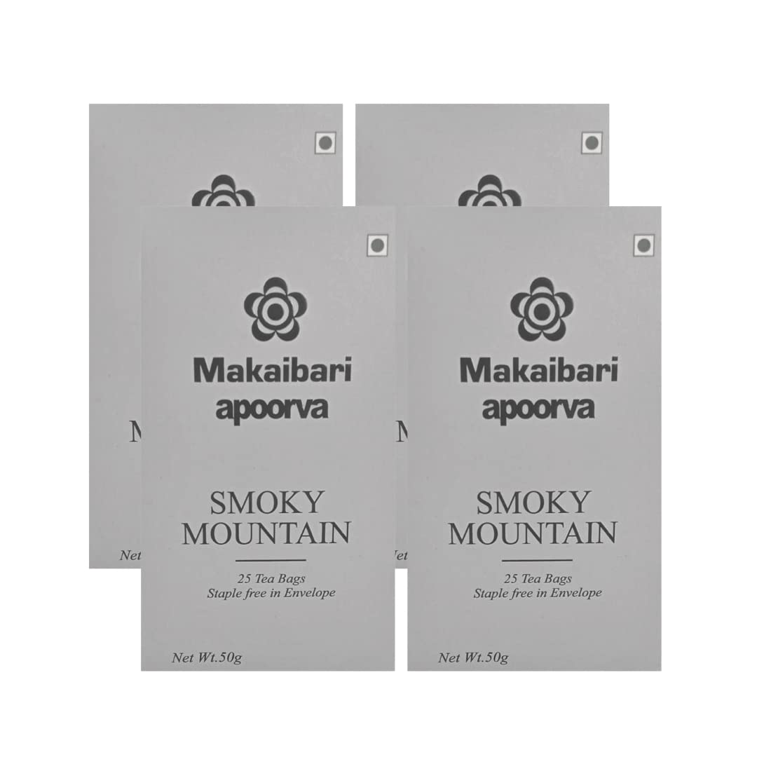 Makaibari Smoky Mountain Teabags, Roasted Darjeeling Black Tea, 100 Pieces (25 TB x 4 Pack) | 100% Organic Darjeeling Long Leaf Tea | 100 Teabags|400 gram (B0C3R23ZM8) Amazon Price History, Amazon Price Tracker