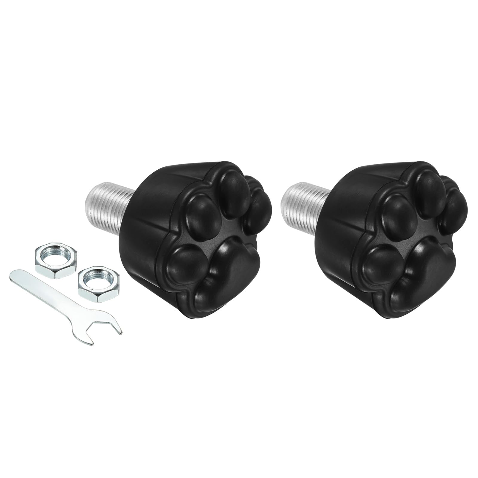 M METERXITY Roller Skate Stopper - Rubber Brake Block Toe Stops, Adjustable with Bolts Cat Claw, Apply to Roller Skate (0.6 Inch Dia Thread, Black)