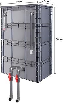 Aquarium Filter,High-Performance Aquarium Filter, Adjustable Water Flow External Circulation System, Large Turnover Box Filter with Waterfall for Fish Tanks & Ponds (60x40x88cm)