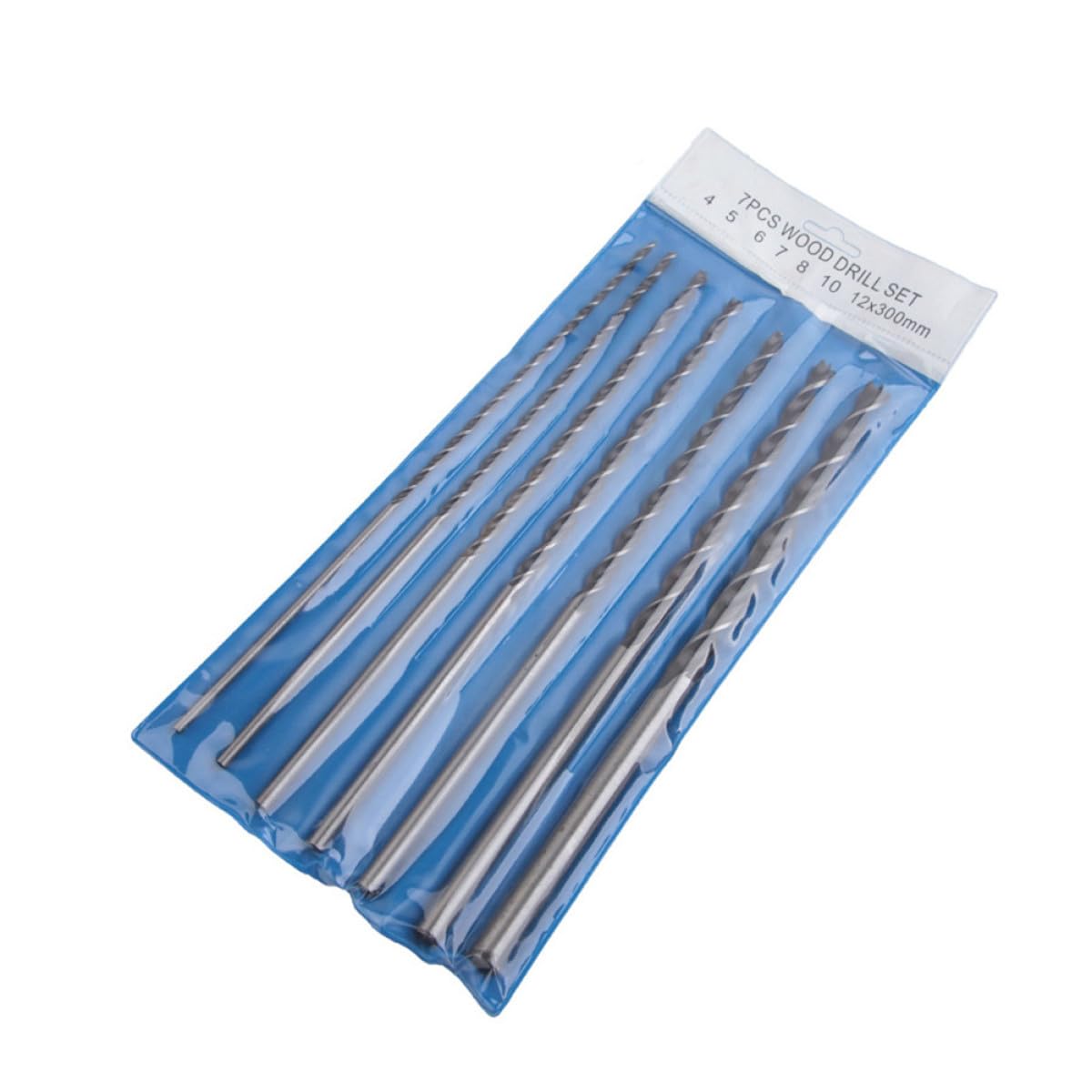 ULTECHNOVO Juego de Brocas Extralargas de Acero al Carbono 300 MM 7 Piezas Diámetros Variados para Perforar Madera Dura y Contrachapado en Trabajos de Carpintería y Bricolaje