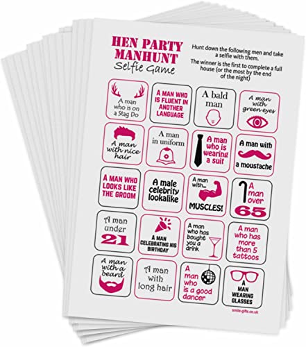 SMILE GIFTS UK Hen Party Manhunt Game - Selfie Bingo Hen Night Game