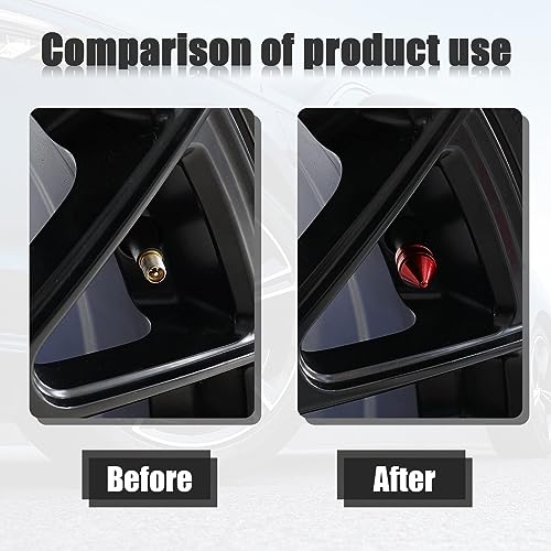 image for Ziciner 4 PCS Car Tire Valve Caps, Spiked Aluminum Alloy Tire Trim Acc