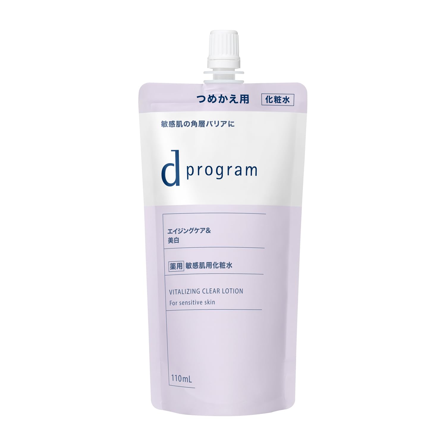 dプログラム(d program) 【医薬部外品】 バイタライジング&クリア ローション EX (レフィル) 110mL | 化粧水 ・ ローション | ミルク・ローション状 | 無香料 | デリケート 保湿 肌荒れ予防 美肌菌に着目