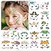 Acevegue 24 Bögen Gesichtstattoo Karneval für Kinder, Glitzer Fasching Schminke Tattoo Kinder, Schmetterling Einhorn Kindertattoos Gesicht Sticker Geschenke für Kindergeburtstag Geburtstagsdeko