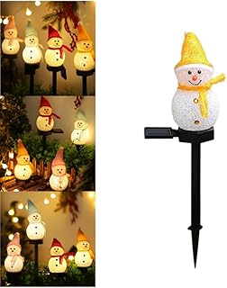 明るいソーラークリスマス通路ライト屋外、ホワイトLED雪だるまステークライトクリスマスデコレーション、防水ソーラー歩道風景ライト、パティオヤードガーデンポーチ用クリスマス装飾