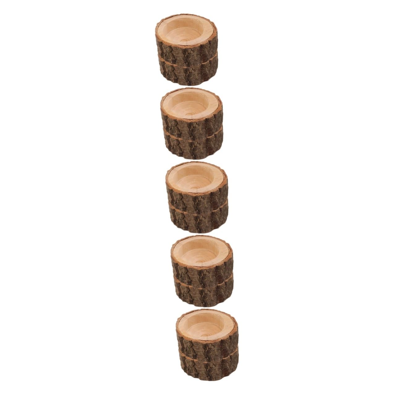 ULTECHNOVO 5 Set Portacandele A Palo Cenare Lumini Lumino Soia Moderno Tè Portacandele Tealight Titolare Della Candela Votiva Porta Tealight Votivo in Legno Di Legno 2 Pezzi*5