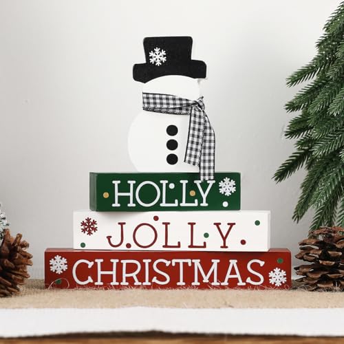 Christmas-Decorations-4-PCS-Wooden-Block-Sign-Classic-Red-White-Green-Christmas-Ornaments-for-Home-Shelf-Mantel-Fireplace-Table-Windowsill-Decor Christmas Decorations 4 PCS Wooden Block Sign Classic Red White Green Christmas Ornaments for Home Shelf Mantel Fireplace Table Windowsill Decor